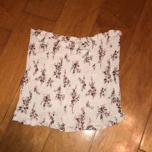 floral white tube top